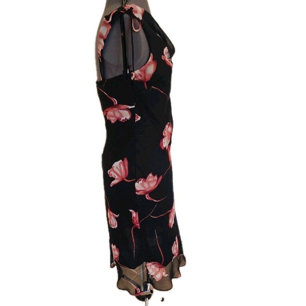 Blind date Y2k dress asymmetrical small black pink midi - Picture 3 of 7